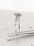 1ct Heart Simulated Diamond Solitaire with Accents Ring 14k White Gold Plated