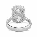 5Ct Oval Cut Diamond Solitaire Engagement Ring 14K White Gold Over Round Accents