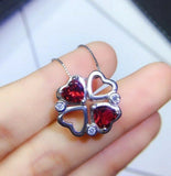 2ct Red Garnet Pendant Heart Cut Valentine Heart 14k White Gold Finish NO CHAIN