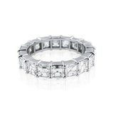 5Ct Asscher Cut DVVS1 Diamond Full Eternity Wedding Band 14K White Gold Finish