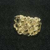 New Mens Nugget Shape Designed Custom Fancy Signet Ring 14k Yellow Gold Finish