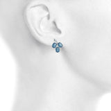 2.3ct Drop Earrings Oval Cut London Blue Topaz Berry Fruit 14k White Gold Finish