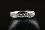 3Ct Round Cut Diamond Channel Set Half Eternity Wedding Band 14K White Gold Over