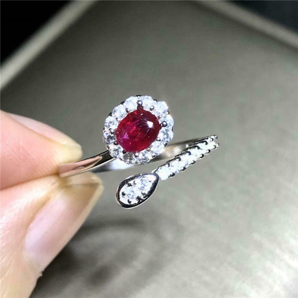 1ct Oval Cut Pink Ruby Engagement Ring Halo Bypass Design 14k White Gold Finish