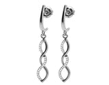 0.2ct Round Cut VVS1D Diamond Infinity Dangle Earrings Women 14k White Gold Over