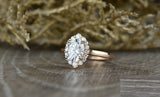 1ct Oval Cut VVS1D Diamond Engagement Ring 14k Rose Gold Finish Halo Solitaire