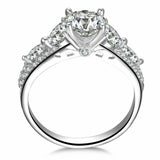 3.2ct Round Diamond Engagement Ring Solitaire Art Deco Shank 14k White Gold Over