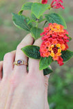 1ct Round Cut Red Garnet Engagement Ring Leaf Vine Solitaire 14k RoseGold Finish