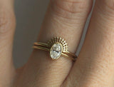 1.5ct Oval Cut Diamond Solitaire Engagement Ring Crown Band 14k Yellow Gold Over