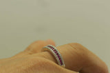 4Ct Round Cut Pink Ruby Diamond Full Eternity Wedding Band 14K White Gold Finish