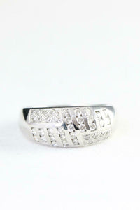 Pave Set Wide Stylish Wedding Band 5ct Round Cut Diamond 14k White Gold Finish