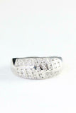 Pave Set Wide Stylish Wedding Band 5ct Round Cut Diamond 14k White Gold Finish