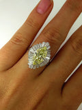 6Ct Marquise Cut Yellow Sapphire Ballerina Cocktail Ring 18K White Gold Finish