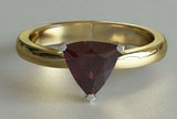 1ct Trillion Cut Pink Ruby Engagement Ring Classic Solitaire 14k YellowGold Over