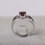 1ct Engagement Ring Heart Cut Red Garnet Split Shank 14k White Gold Finish