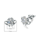 0.5ct Round Cut VVS1 Diamond Unique Design Stud Earrings 14k White Gold Finish