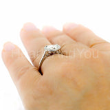 1ct Heart Simulated Diamond Solitaire Halo Engagement Ring 14k White Gold Plated