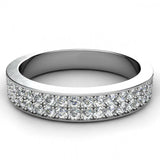 1.5ct Round Diamond Half Eternity Anniversary Wedding Ring 14k White Gold Over