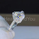 2ct Heart Simulated Diamond Classic Halo Engagement Ring 14k White Gold Plated