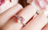 2.5ct Heart Cut Peach Morganite Engagement Ring 14k White Gold Over Heart Shaped