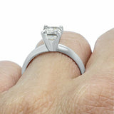 2ct Emerald Cut Diamond Engagement Ring Solitaire Promise 14k White Gold Finish