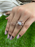 1.5ct Heart Simulated Diamond Infinity Curved Bridal Set 14k Rose Gold Plated