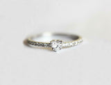 0.5ct Heart Cut Diamond Engagement Ring Accent with Solitaire 14k WhiteGold Over