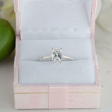 1.5ct Radiant Cut Diamond Trilogy Solitaire Engagement Ring 14k White Gold Over