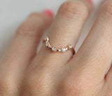 1ct Round Cut VVS1D Diamond Engagement Ring 14k Rose Gold Finish Stackable Crown