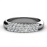 2ct Round Cut Diamond Eternity Wedding Anniversary Ring 14k White Gold Finish