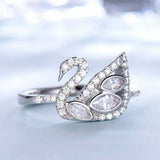 3.5ct Marquise Cut VVS1D Diamond Duck Swan Engagement Ring 14k White Gold Finish