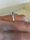 1.5ct Emerald Cut Diamond Accents Trilogy Engagement Ring 14k White Gold Finish