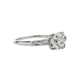 2ct Round Cut Diamond Engagement Ring Solitaire 18k White Gold Over with Accents