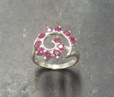 1.5ct Engagement Ring Round Cut Pink Ruby Swirl Twist 14k White Gold Finish