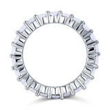 5Ct Oval Cut Diamond Gatsby Full Eternity Wedding Band 18K White Gold Finish