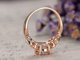 1.2ct Round Peach Morganite Engagement Ring 14k RoseGold Finish Antique Milgrain