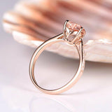 1ct Heart Cut Peach Morganite Solitaire Engagement Ring 18k Rose Gold Finish