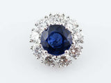 2ct Round Cut Blue Sapphire Diamond Halo Women Stud Earrings 14k White Gold Over