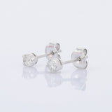 0.24ct Stud Earrings Round Cut Diamond Solitaire 14k White Gold Finish