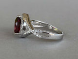 1.9ct Pear Red Garnet Halo Infinity Design Engagement Ring 14k White Gold Finish