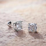 2ct Cushion Cut Simulated Diamond Solitaire Stud Earrings 14k White Gold Plated