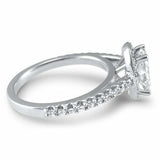 2.5ct Pear Cut Diamond Accents Halo Solitaire Engagement Ring 14k WhiteGold Over