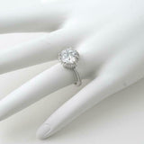 1.65ct Round Cut Diamond Engagement Ring Halo Solitaire 14k White Gold Finish