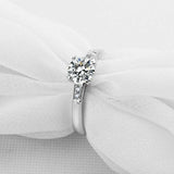 1.3ct Round Cut VVS1D Diamond Engagement Ring Solitaire 18k White Gold Finish