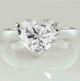 2Ct Heart Cut Diamond Classic Solitaire Engagement Ring 14K White Gold Finish