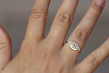 0.25ct Marquise Cut Diamond Engagement Ring 14k Yellow Gold Over Egyptian Crown