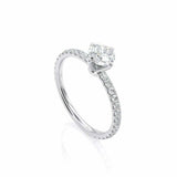 1.3ct Round Diamond Engagement Ring Solitaire with Accents 14k White Gold Finish