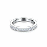 Channel Half Eternity Wedding Band 0.4ct Princess Cut Diamond 14k WhiteGold Over