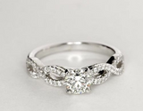 2.5Ct Round Cut Diamond Infinity Design Band Engagement Ring 14K White Gold Over