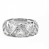 3Ct Inverted Trillion Cut Diamond Half Eternity Wedding Band 14K White Gold Over